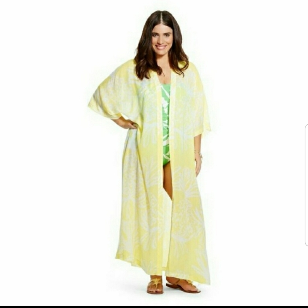 Lilly Pulitzer for Target Yellow Floral Kimono Cover-Up